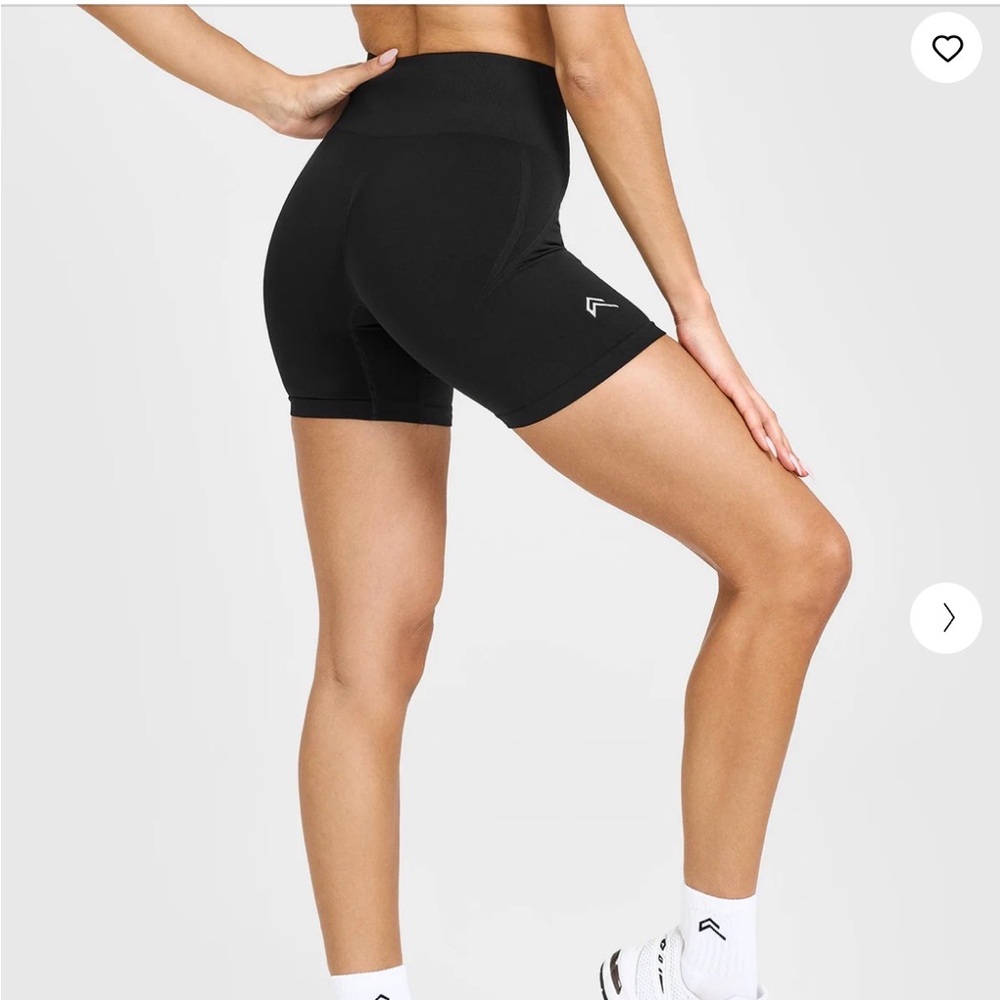 One Effortless High-Rise Black Bike Shorts with Subtle Logo